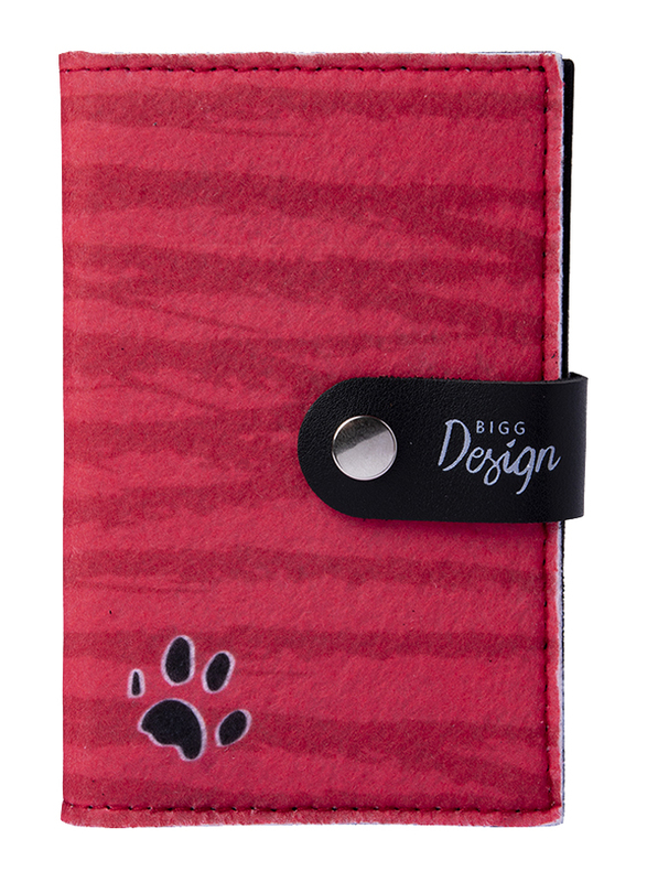 Biggdesign Dogs Felt Fabric Passport Cover for Women, Red