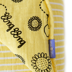 Milk & Moo Buzzy Bee Muslin Fiber Filled Baby Blanket, Yellow/Black/White