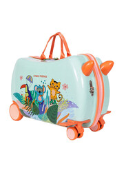 Milk&Moo Jungle Friends Kids Ride On Suitcase, Blue/Orange