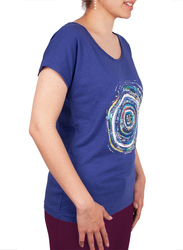 BiggDesign Nazar Short Sleeve T-Shirt for Women, Medium, Purple/White