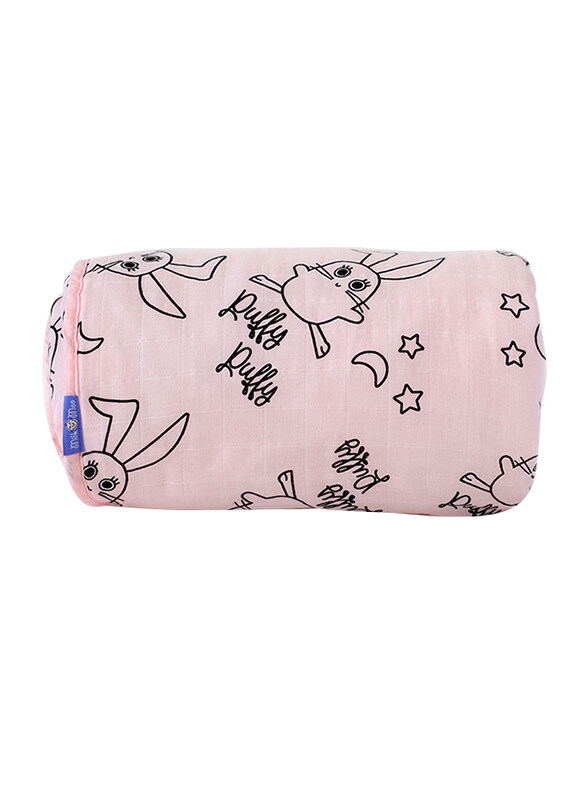 Milk & Moo Chancin Muslin Fiber Filled Baby Blanket, Pink/Black/White