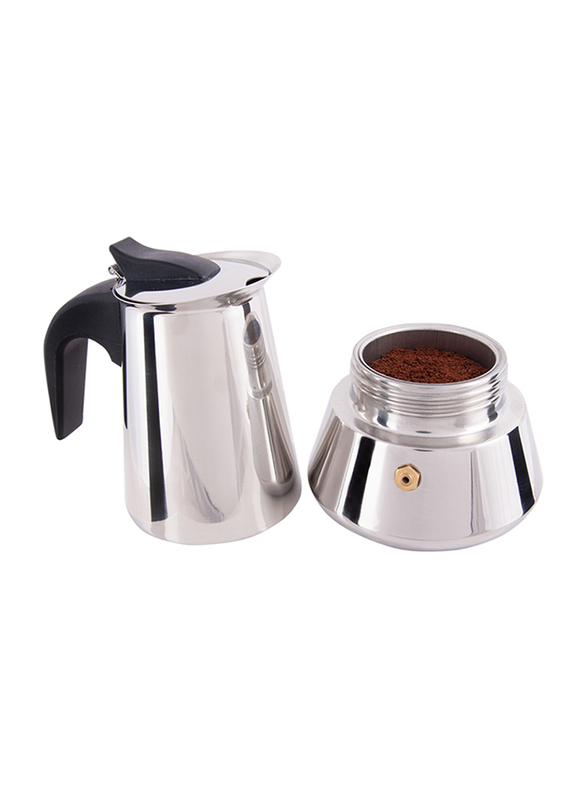 Biggcoffee 200ml Jun-4 Espresso Coffee Maker Moka Pot, Silver