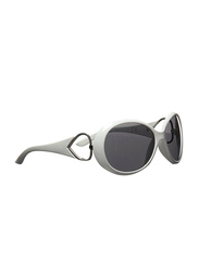 Xoom Vision Full-Rim Oval Grey Sunglasses for Women, Black Lens, 023120