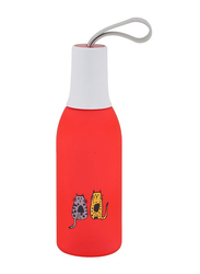 Biggdesign 650ml Cats Design Water Bottle, Red