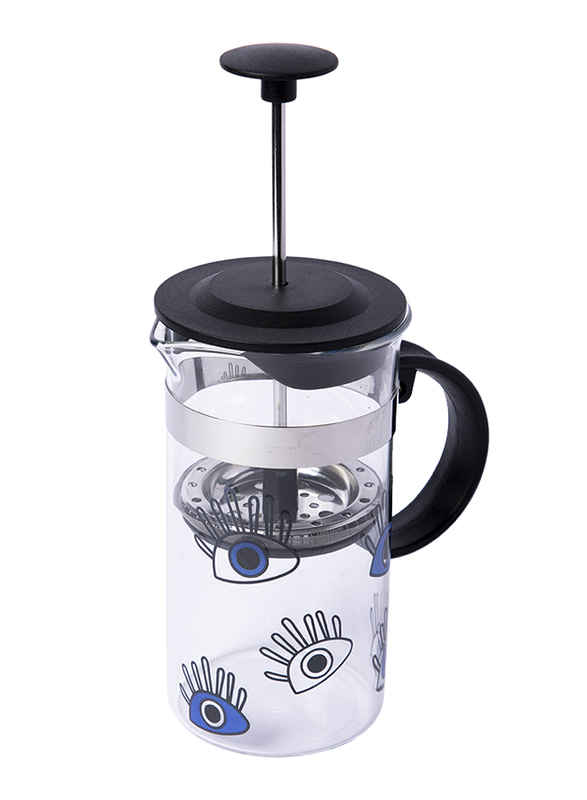Biggdesign 350ml My Eyes On You French Press Coffee Maker, Clear