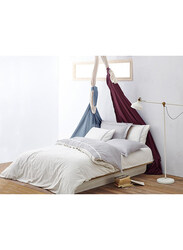 Ecocotton 6-Piece New Basic Double Duvet Cover Set, 1 Duvet Cover + 1 Bed Sheet + 2 Pillow Cases + 2 Oxford Pillow Cases, Grey