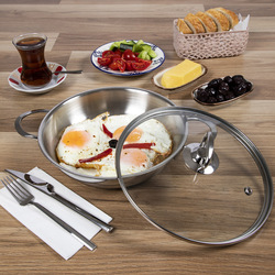 Serenk 6-Piece Modernist Steel Round Cookware Set, Silver