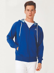 Anemoss Sailboat Patterned Sweatshirt for Men, L, Blue
