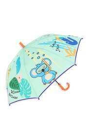 Milk & Moo Jungle Friends 8 Ribs Folding Umbrella with Whistle for Children, Multicolour