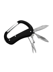 Nektar Multifunctional Carabiner Pocket Knife, Silver/Black