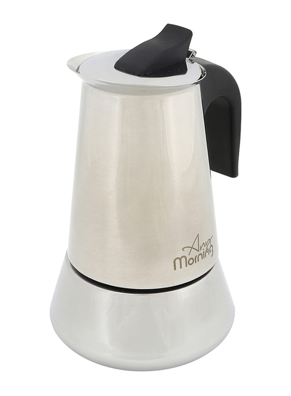 Any Morning 0.2L Stainless Steel Espresso Coffee Maker, White