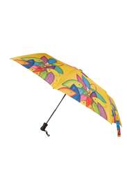 BiggDesign Fertility Fish Mini 8 Ribs Folding Umbrella with UV Protection, Yellow Multi