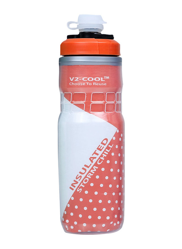 V2-Cool 620ml Storm Insulated Water Bottle for Cycle Cage Fit, with Free Silicon Mudcap, Orange