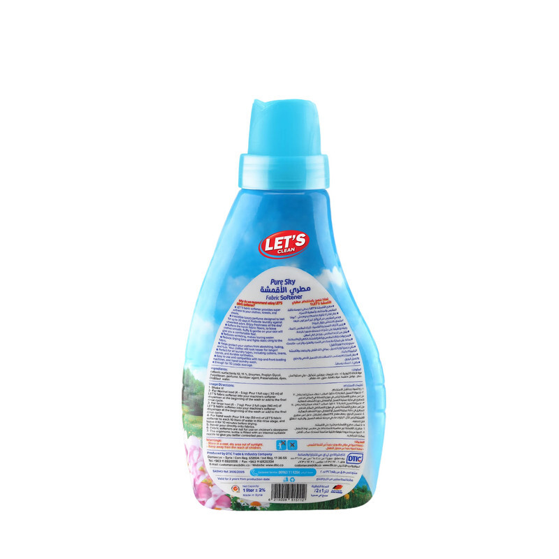 Let's Clean FABRIC SOFTENER 1L (PURE SKY)