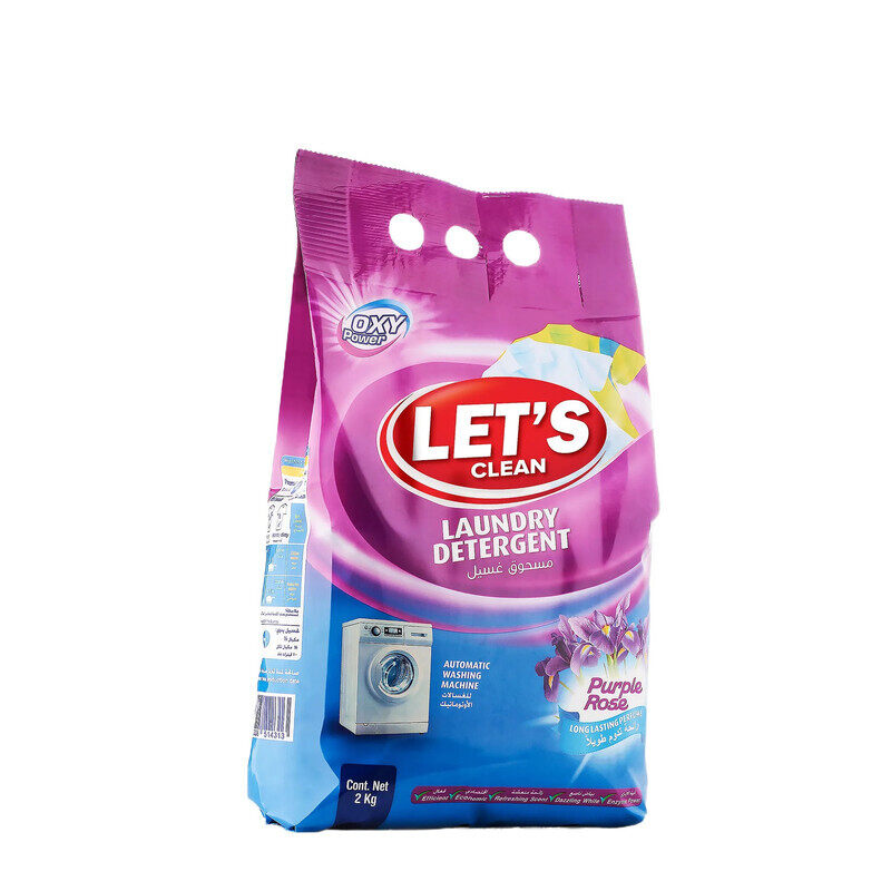 Let's Clean DETERGENT POWDER FOR AM 2KG (PURPLE ROSE)