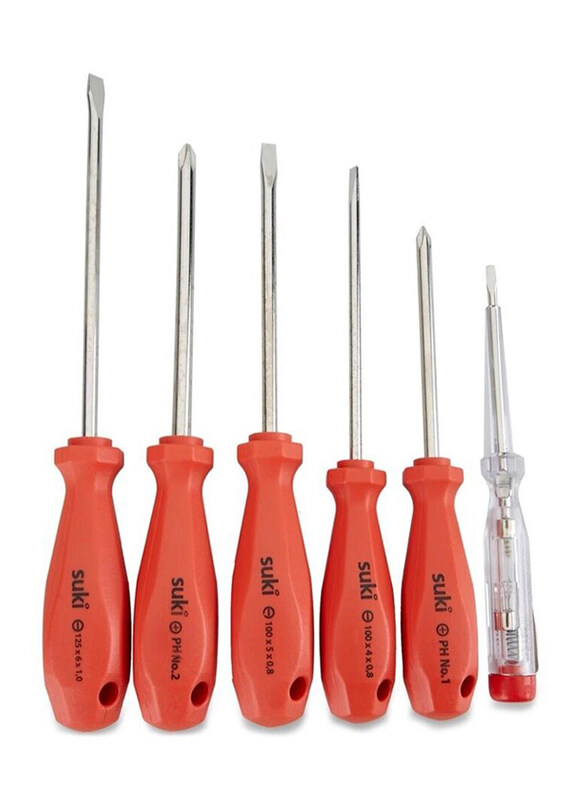 

Suki 6-Piece Screwdriver Set, Red/Silver