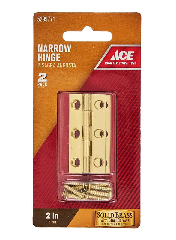 

ACE 5cm Brass Narrow Hinge, 2 Pieces, Gold