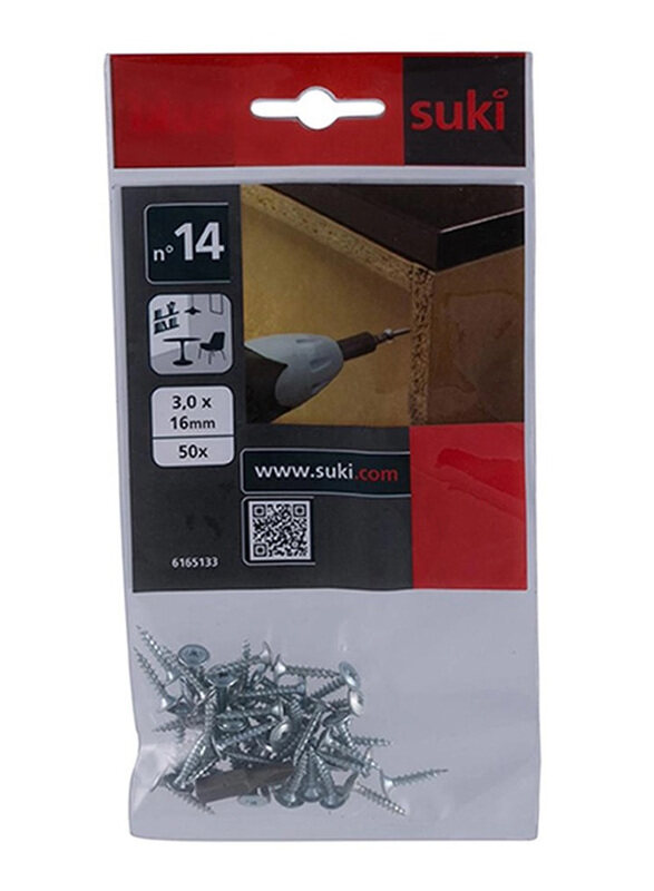 

Suki 3 x 16mm 14-Piece Solutions Backwall Screws, Black/Silver