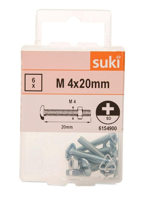 

Suki M4 x 20 mm 12-Piece Machine Screws, 6154900, Silver