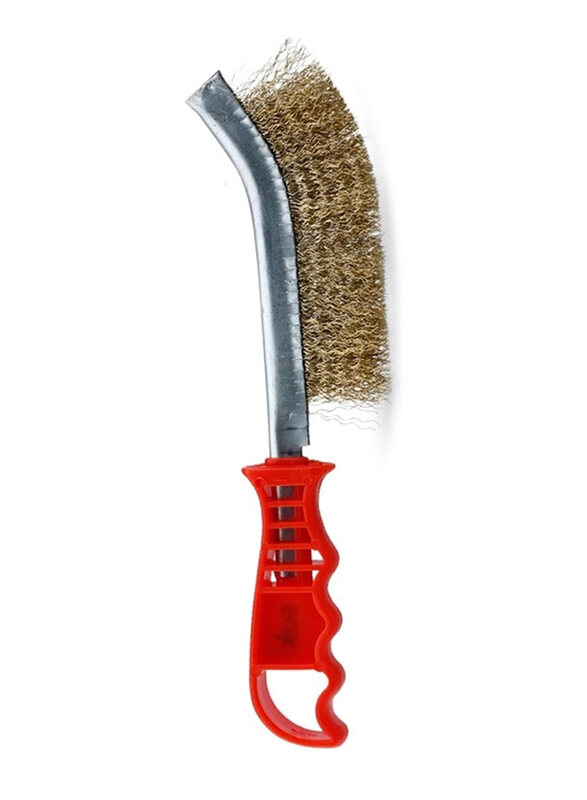 

Suki Single Row Steel Bent Backing Wire Brush with Handle, Gold/Orange