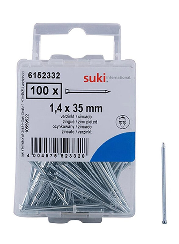 

Suki 0.14 x 3.5cm 100-Piece Steel Nails, Silver