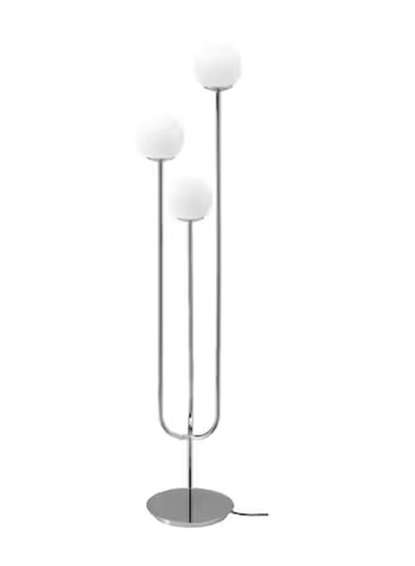 

Generic Glass Chrome-Plated Floor Lamp, Silver/White