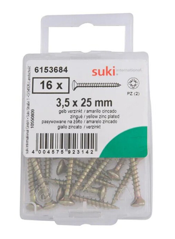 

Suki 3.5mm Chipboard Screw, 16 Piece, Silver