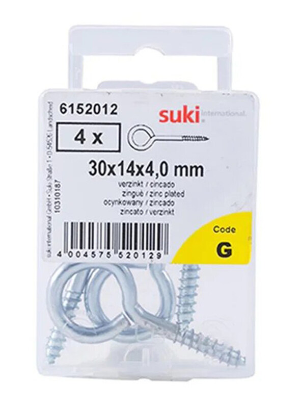 

Suki 4mm Eye Screw, 4 Piece, Silver