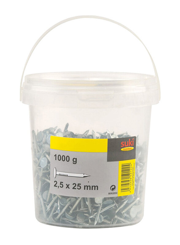 

Suki 3 x 2.5cm 1000gm Large Head Nails, Silver