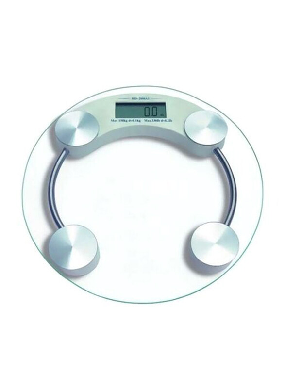 

Generic Digital Round Weighing Scale, 22mm, 150kg, BB15, Clear/Silver