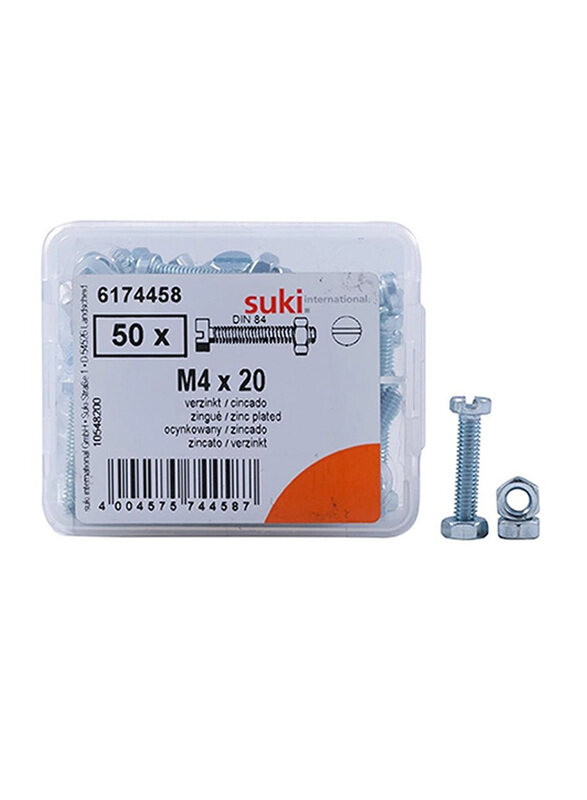 

Suki 20mm 50-Piece M4 Machine Screws, Silver