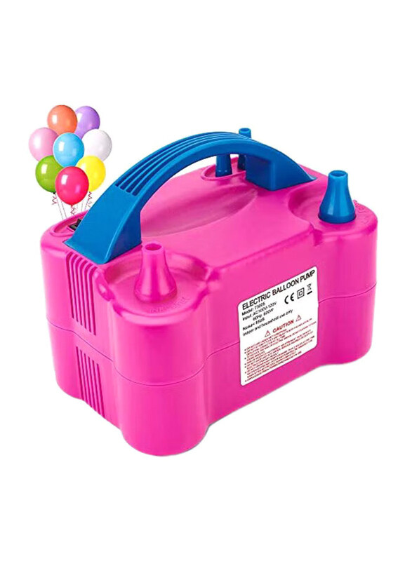 

Generic Portable Dual Nozzle Electric Air Balloon Pump, Pink/Blue