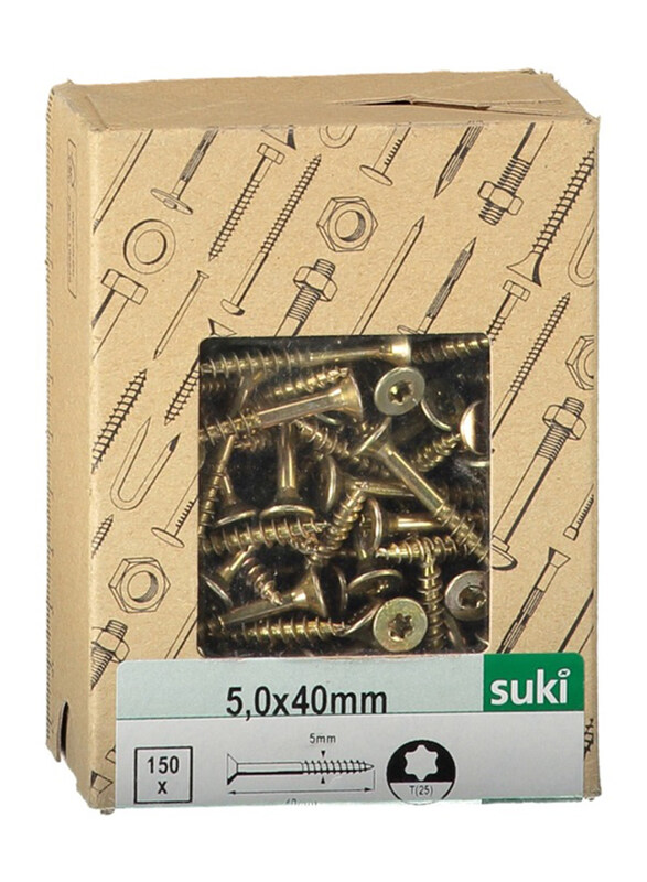 

Suki 5 x 40mm 150-Piece T25 Chipboard Screws, Gold