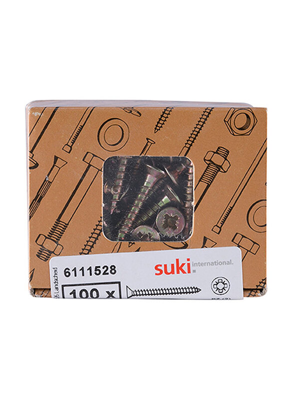 

Suki 25 x 4mm 100-Piece Pozidriv Chipboard Screws, Yellow