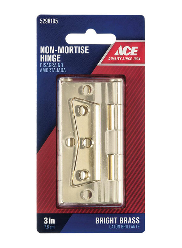 

ACE 8.9cm Brass Non-Mortise Hinge, 2 Pieces, Gold
