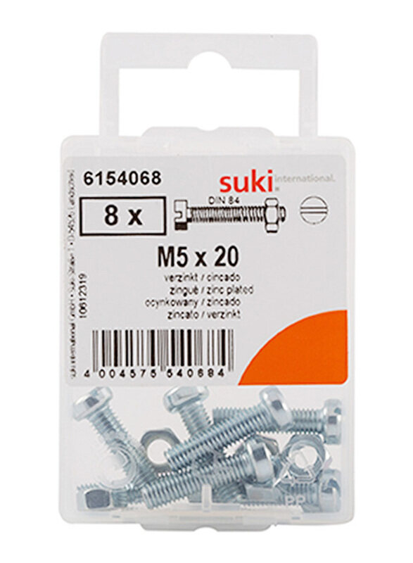 

Suki 30mm 7-Piece M5 Flat-Head Countersunk Machine Screws, 6154068, Silver