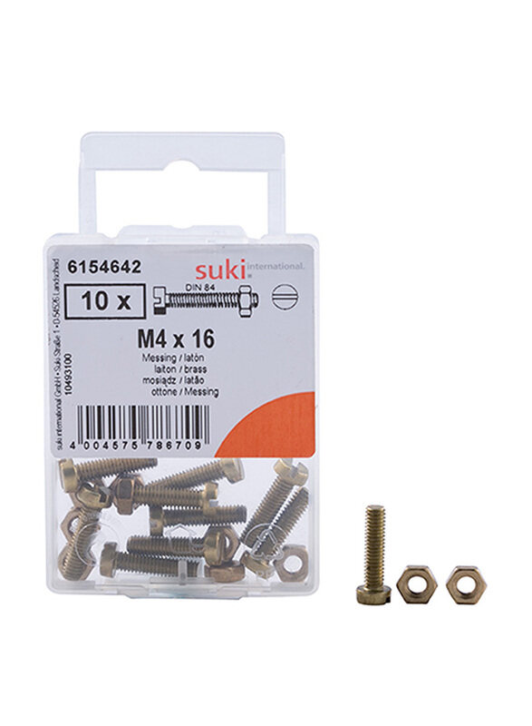 

Suki 16mm 10-Piece M4 Machine Screws, Copper