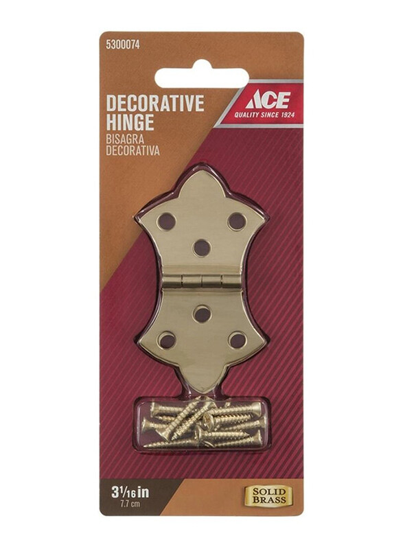 

ACE 7.7cm Brass Decorative Hinge, 2 Pieces, Gold