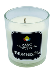 M&G Peppermint & Eucalyptus Soy Wax Scented Candle, 200g, White