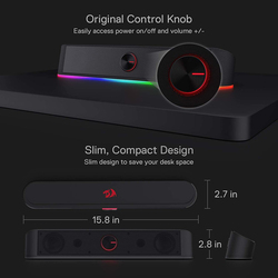 Redragon Adiemus Wired Speaker, GS560, Black