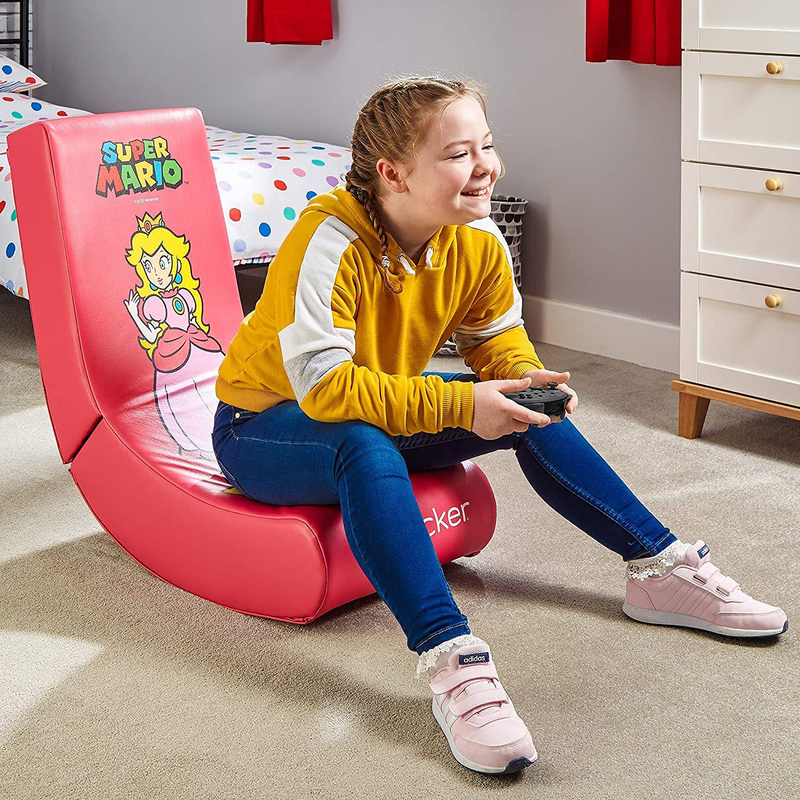 XRocker Nintendo All Star Peach Video Rocker Gaming Chair, Pink