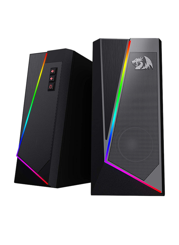 Redragon Anvil RGB 2.0 Desktop Speakers, GS520, Black