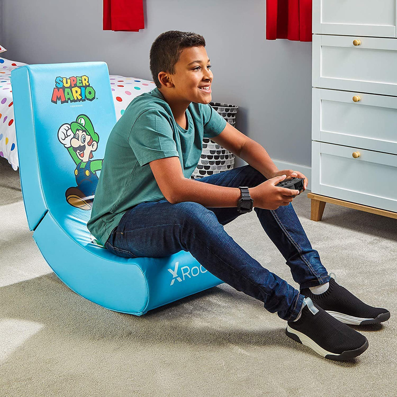 XRocker Nintendo All Star Luigi Video Rocker Gaming Chair, Blue