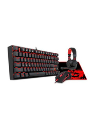 Redragon Combo 4 In 1 Mechanical Gaming Keyboard Set, K552-BB, Black