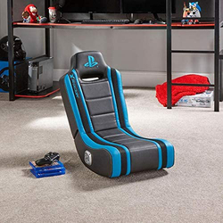 XRocker Geist 2.0 Floor Rocker Gaming Chair, Black/Blue