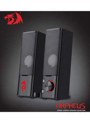 Redragon Orpheus 2.0 Channel Stereo PC Gaming Speakers, GS550, Black