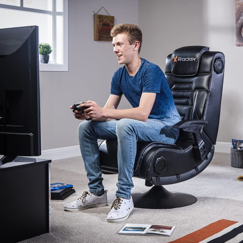 XRocker X-Pro 4.1 Pedestal Video Gaming Chair, Black