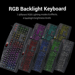 Redragon Combo 4 In 1 Wired Gaming Keyboard Set for PC with Rgb Backlit, S101-BA-2, Black