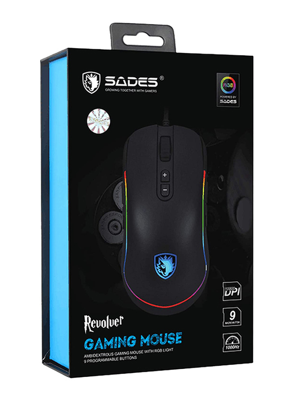 Sades Revoluer SAS11 Wired Gaming Mouse, Black
