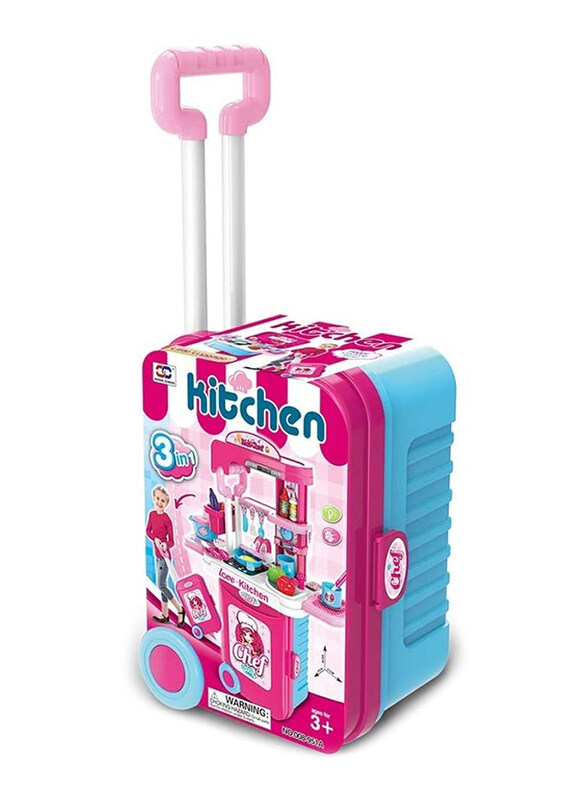 

Toy Land 3 In 1 Kitchen Play Set for Girls with Trolley Suitcase, 25 Pieces, Ages 3+, Multicolour